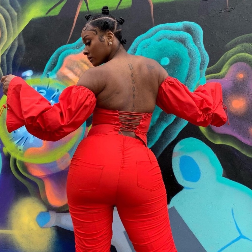 Red Windbreaker Corset Top